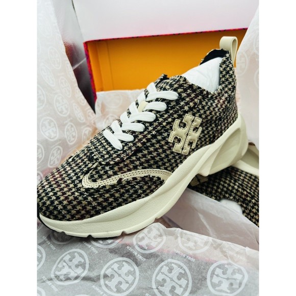 Tory Burch Good Luck Herringbone Trainer Sneakers US 7.5 $328 New in box